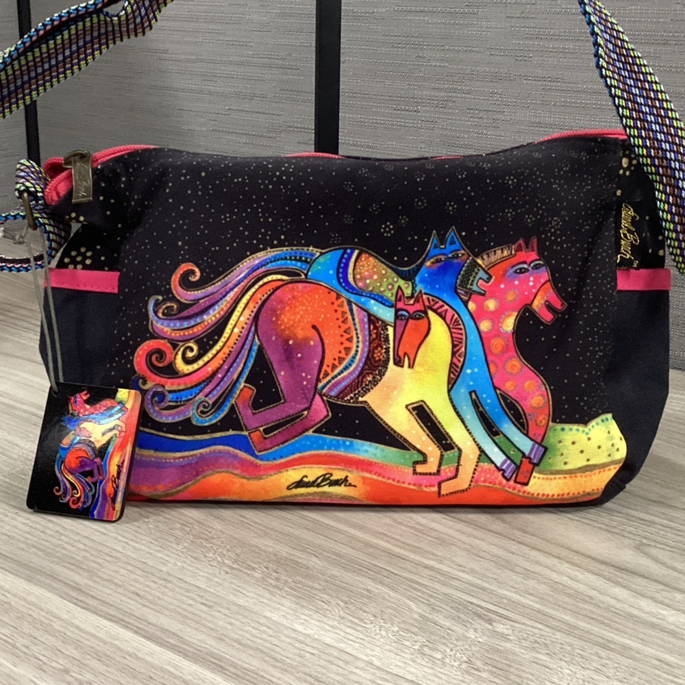 Laurel Burch Multicolor Horse Crossbody Bag